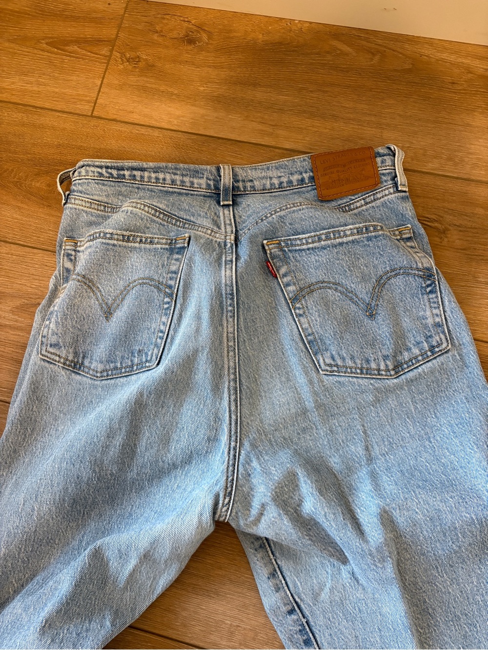 Light Blue Button-Fly Jeans - Picture 4 of 5